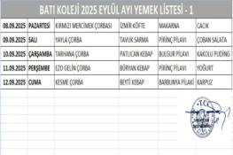 EYLÜL AYI (2025) YEMEK LİSTESİ-1